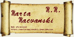 Marta Mačvanski vizit kartica